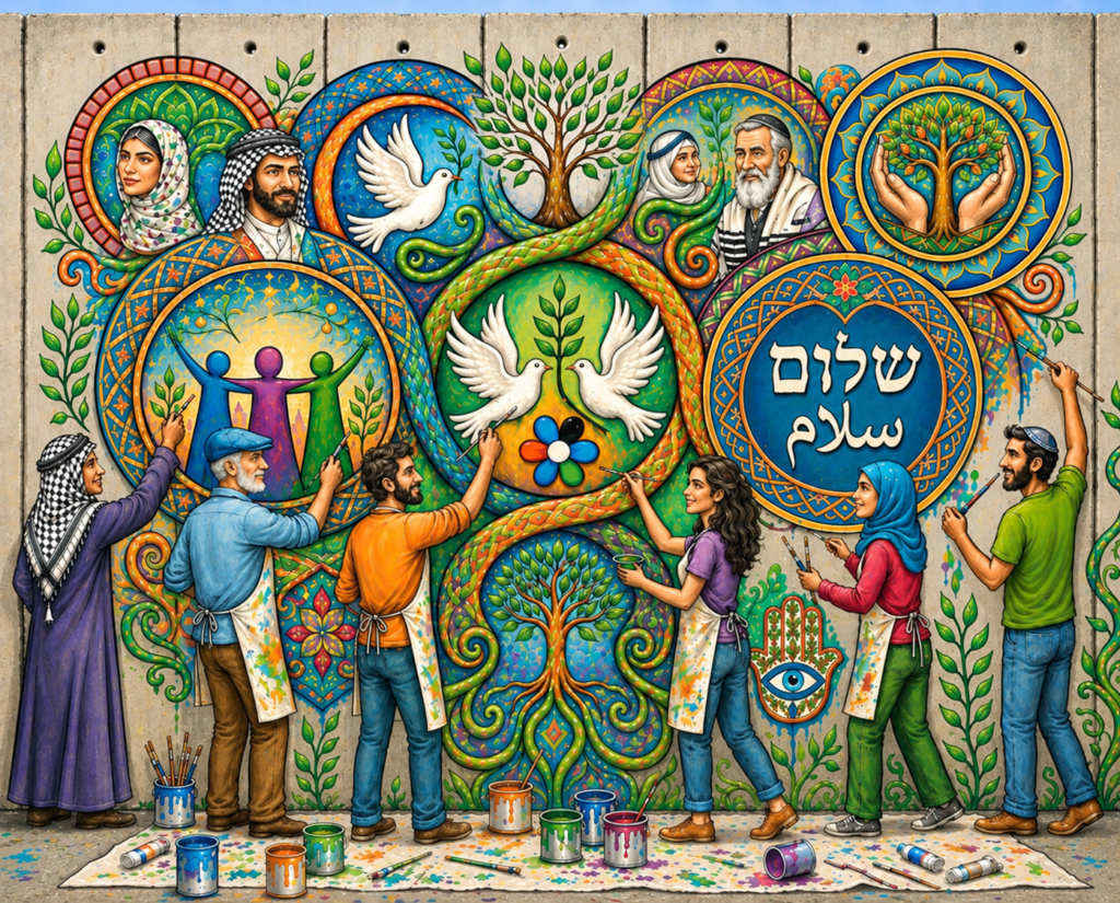 Drawing Together on the Separation Wall | نرسم معًا على جدار الفصل | מציירים יחד על גדר ההפרדה